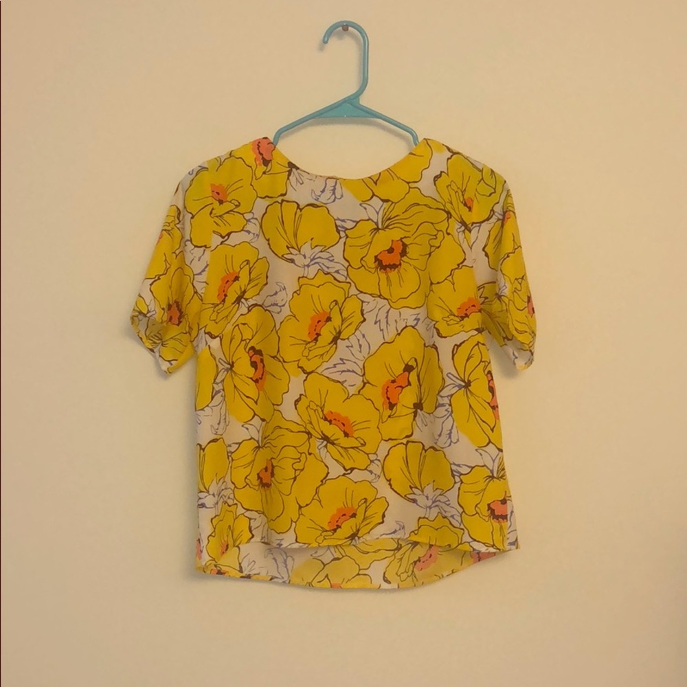 Yellow floral blouse